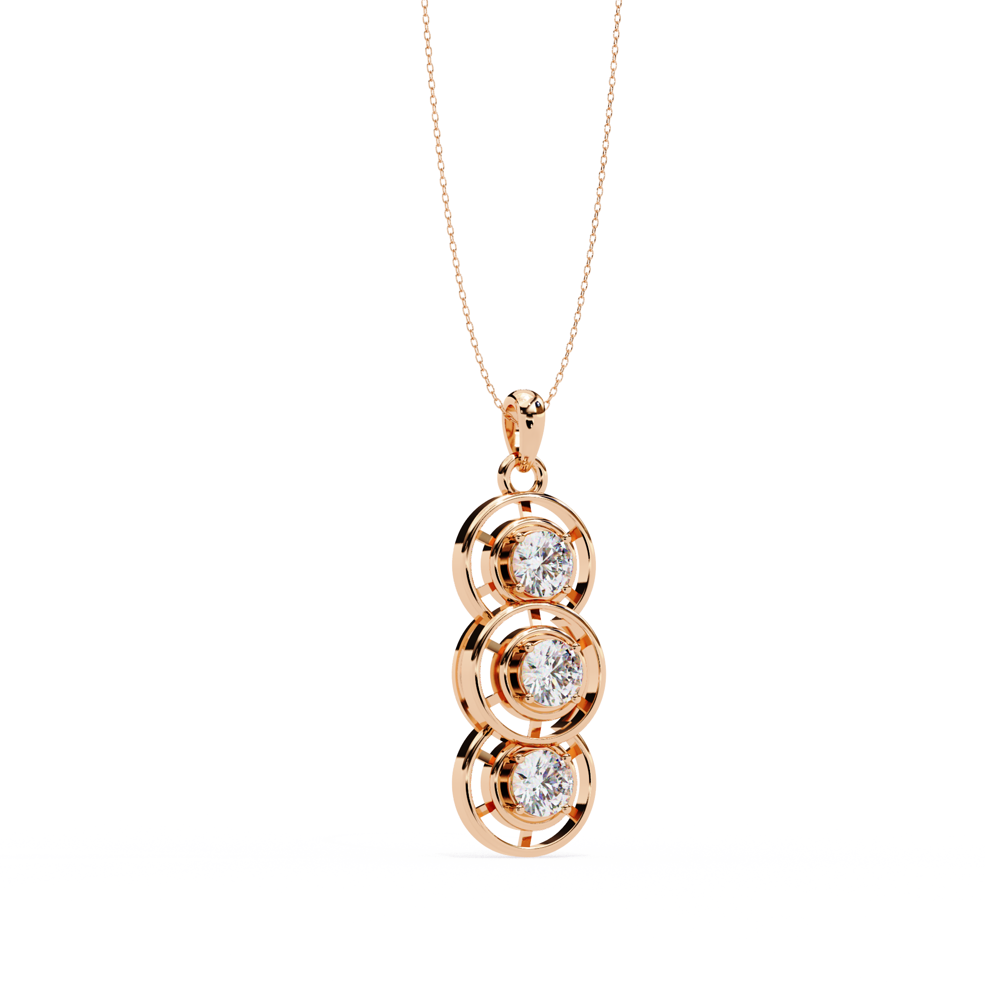 Solitairekart 1.24ct Natural Diamond Trinity Spark Pendant-H Color, VS1 Clarity